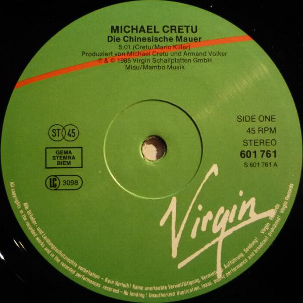 Michael Cretu : Die Chinesische Mauer (12")