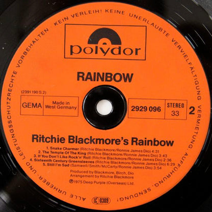 Rainbow : Ritchie Blackmore's Rainbow (LP, Album, RE, Mad)