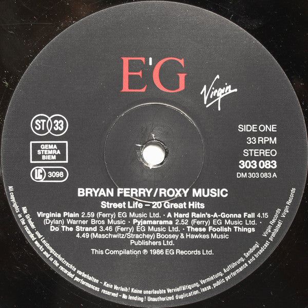 Bryan Ferry / Roxy Music : Street Life - 20 Great Hits (2xLP, Comp, RE, Gat)
