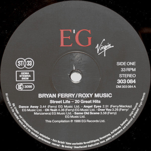 Bryan Ferry / Roxy Music : Street Life - 20 Great Hits (2xLP, Comp, RE, Gat)