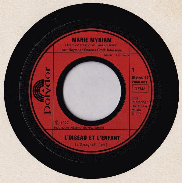 Marie Myriam : L'oiseau Et L'enfant (7", Single)