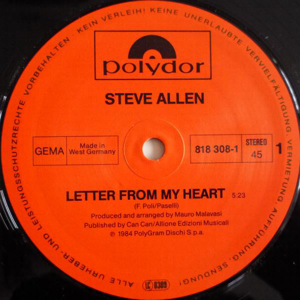 Steve Allen : Letter From My Heart (12", Maxi)