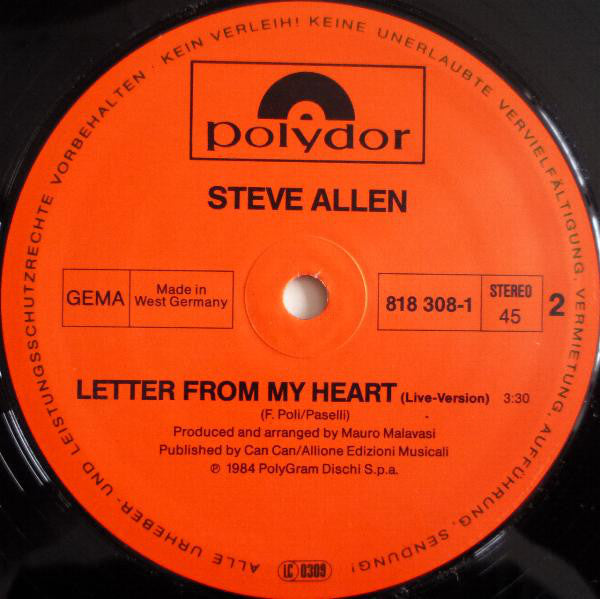 Steve Allen : Letter From My Heart (12", Maxi)