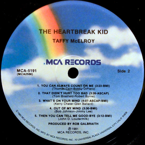 Taffy McElroy : The Heartbreak Kid (LP, Album, Pin)