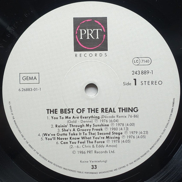 The Real Thing : The Best Of (LP, Comp, RE)