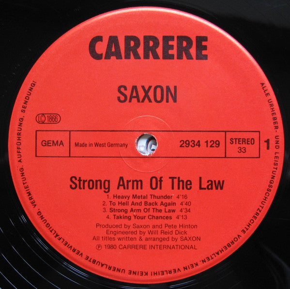 Saxon : Strong Arm Of The Law (LP, Album, RE)
