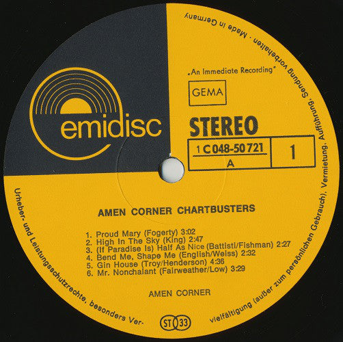 Amen Corner : Chart Busters (LP, Comp)