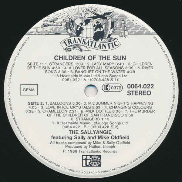 The Sallyangie Featuring Sally* And Mike Oldfield : Children Of The Sun (LP, Album, RE)