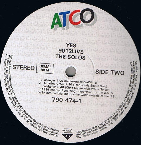 Yes : 9012Live • The Solos (LP, Album)