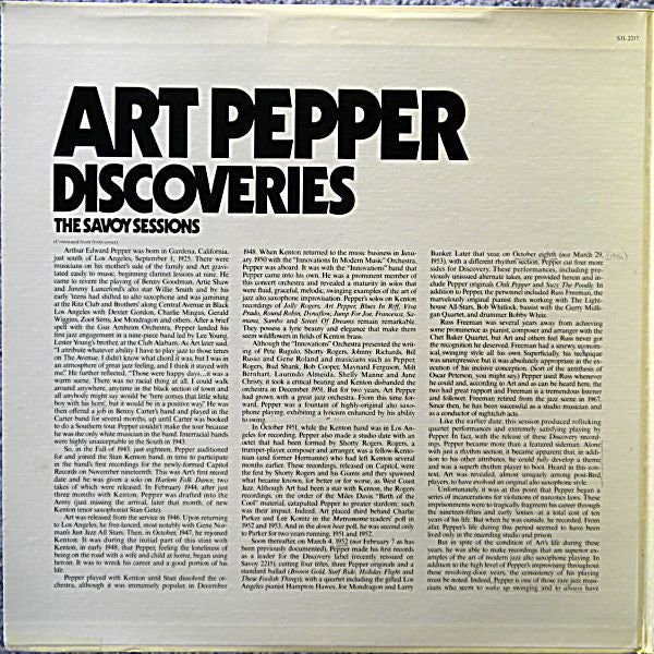 Art Pepper : Discoveries (2xLP)