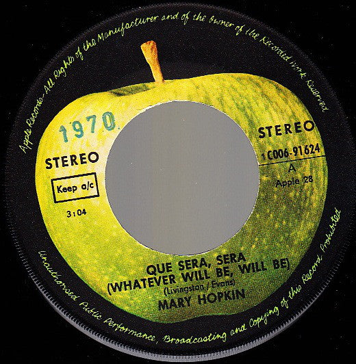 Mary Hopkin : Que Sera, Sera (Whatever Will Be, Will Be) / Fields Of St. Etienne (7", Single)