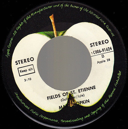Mary Hopkin : Que Sera, Sera (Whatever Will Be, Will Be) / Fields Of St. Etienne (7", Single)