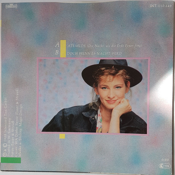 Claudia Jung : Atemlos (Die Nacht, Als Die Erde Feuer Fing) (7", Single)