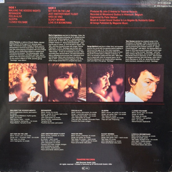 Santiago (9) : Walking The Voodoo Nights (LP, Album, RE)