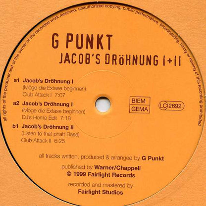 G Punkt : Jacob's Dröhnung I + II (12")