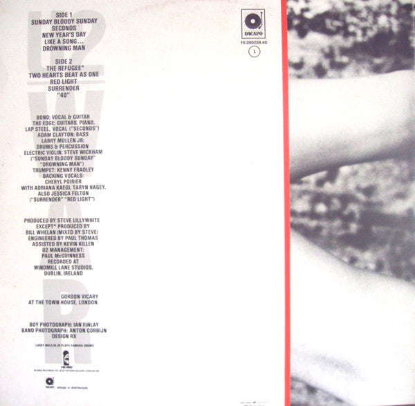 U2 : War (LP, Album, Gat)