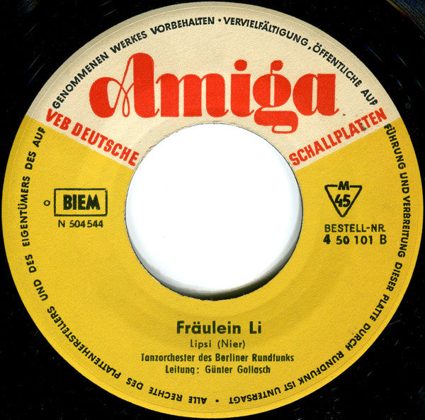 Heidi Brühl / Rundfunk-Tanzorchester Berlin : Chico-Chico-Charlie / Fräulein Li (7", Single, Mono)