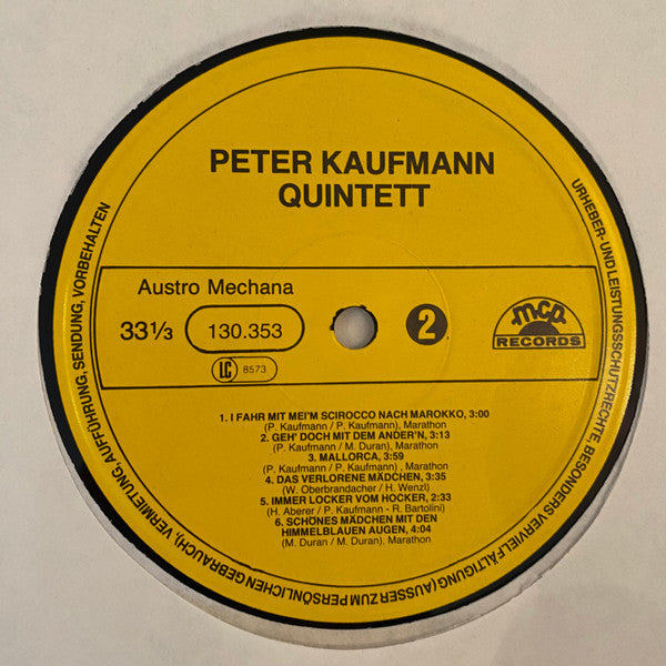 Peter Kaufmann Quintett : Peter Kaufmann Quintett (LP, Album)