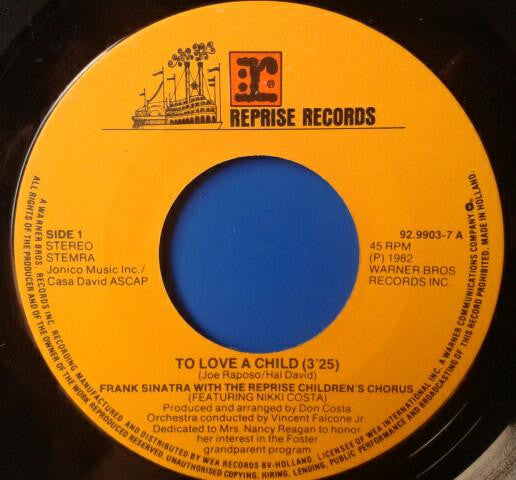 Frank Sinatra : To Love A Child (7", Single)