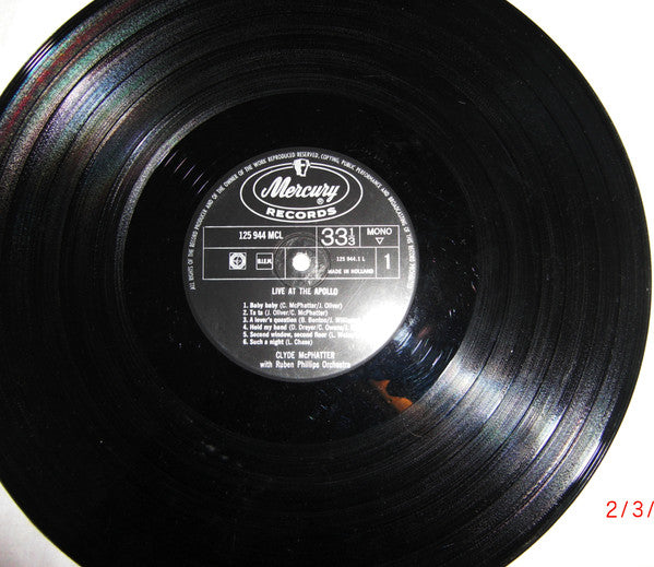 Clyde McPhatter : Live At The Apollo (LP, Mono)