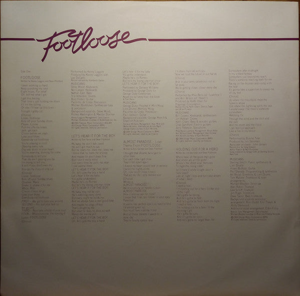 Various : Footloose (Original Motion Picture Soundtrack) (LP, Album, RE)