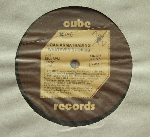 Joan Armatrading : Whatever's For Us (LP, Album, RE)