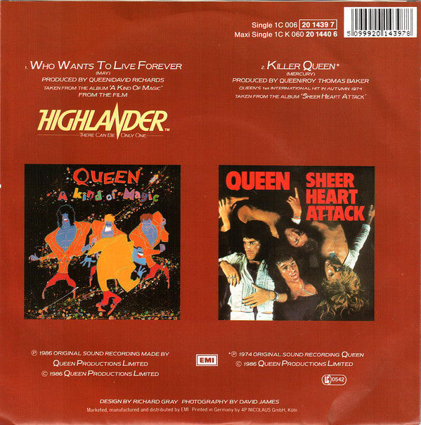 Queen : Who Wants To Live Forever (7", Single)