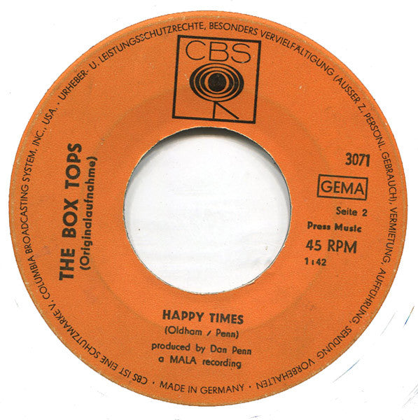 The Box Tops* : The Letter / Happy Times (7", Single)