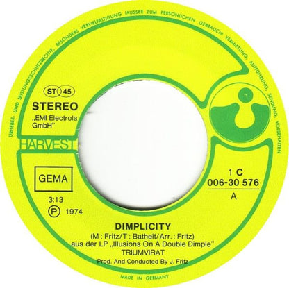 Triumvirat : Dimplicity ★ Million Dollars (7", Single)
