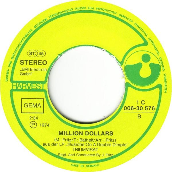 Triumvirat : Dimplicity ★ Million Dollars (7", Single)