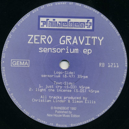 Zero Gravity : Sensorium EP (12", EP)