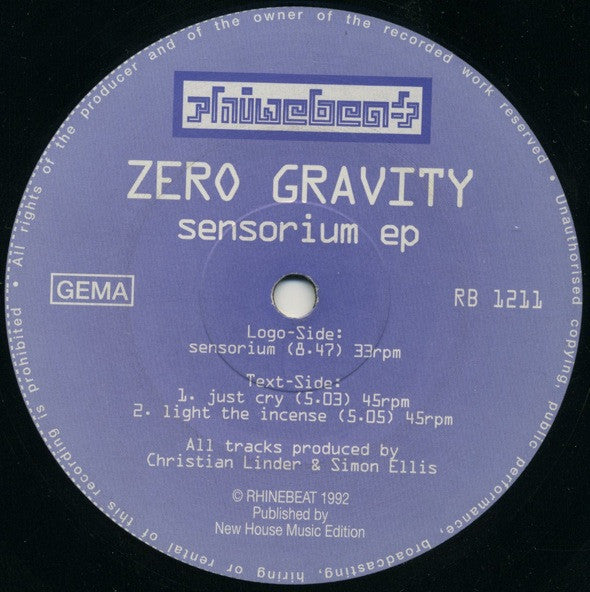 Zero Gravity : Sensorium EP (12", EP)