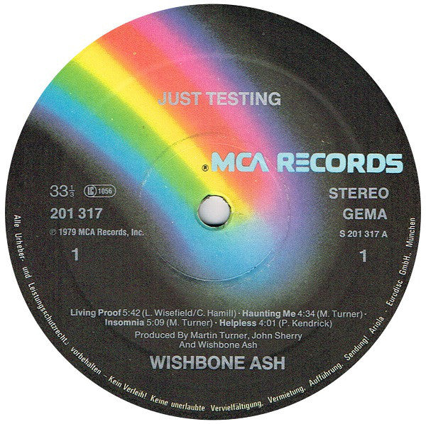 Wishbone Ash : Just Testing (LP, Album)