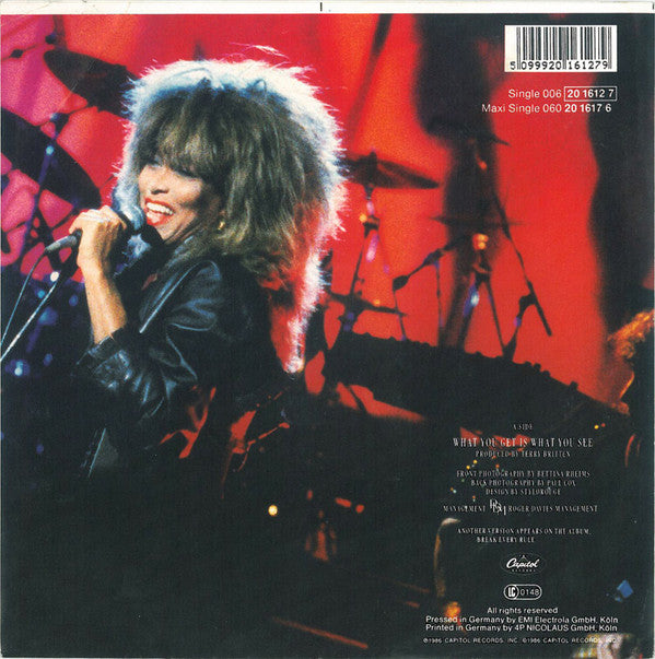 Tina Turner : What You Get Is What You See (7", Single)