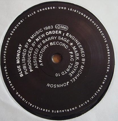 New Order : Blue Monday (12", Maxi, Pal)
