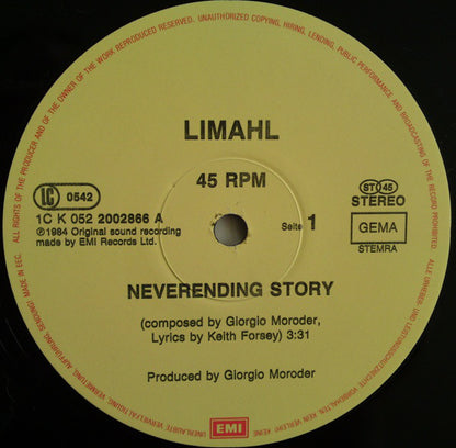 Limahl : The NeverEnding Story (12", Maxi)