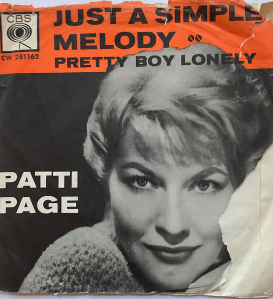 Patti Page : Just A Simple Melody / Pretty Boy Lonely (7", Single)