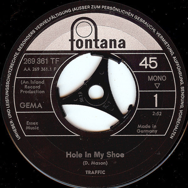 Traffic : Hole In My Shoe (7", Single, Mono)