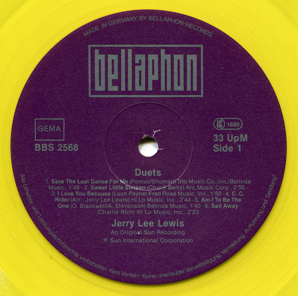 Jerry Lee Lewis And Friends : Duets (LP, Album, Yel)