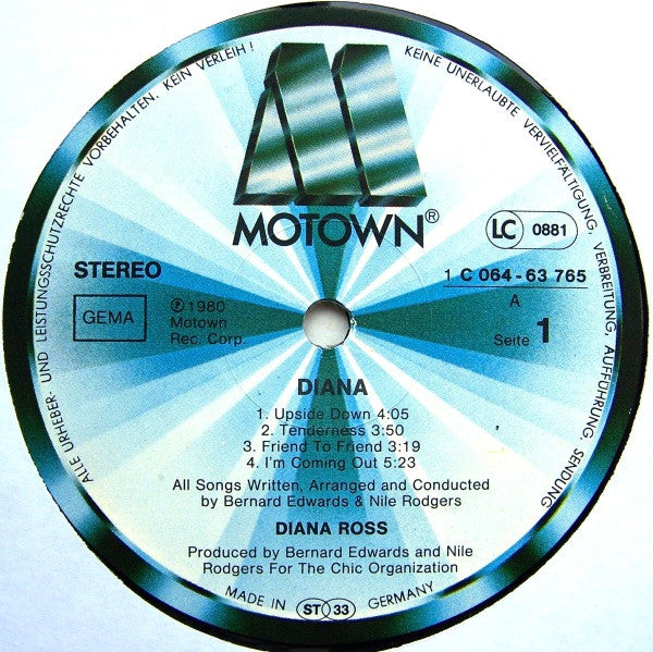 Diana Ross : Diana (LP, Album, Gat)