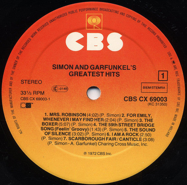 Simon & Garfunkel : Simon And Garfunkel's Greatest Hits (LP, Comp, RE)