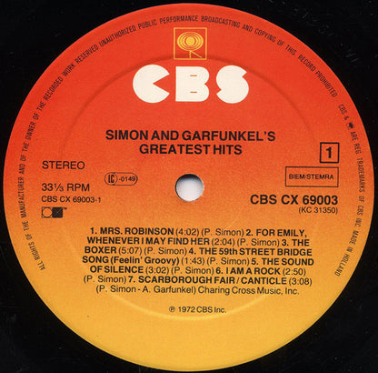 Simon & Garfunkel : Simon And Garfunkel's Greatest Hits (LP, Comp, RE)