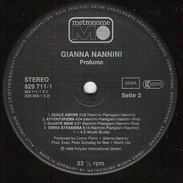 Gianna Nannini : Profumo (LP, Album)