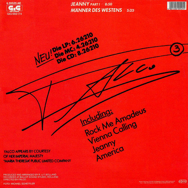 Falco : Jeanny (Part 1) (12", Maxi)
