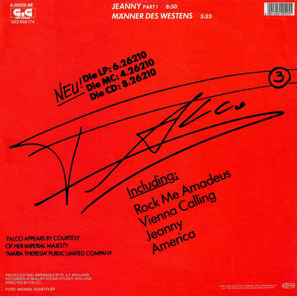 Falco : Jeanny (Part 1) (12", Maxi)