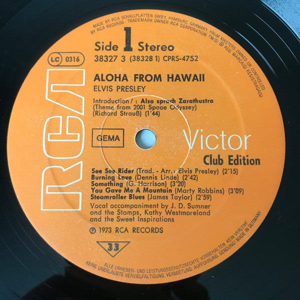 Elvis Presley : Aloha From Hawaii Via Satellite (2xLP, Album, Club, RE)