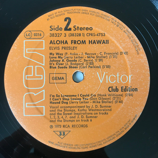 Elvis Presley : Aloha From Hawaii Via Satellite (2xLP, Album, Club, RE)