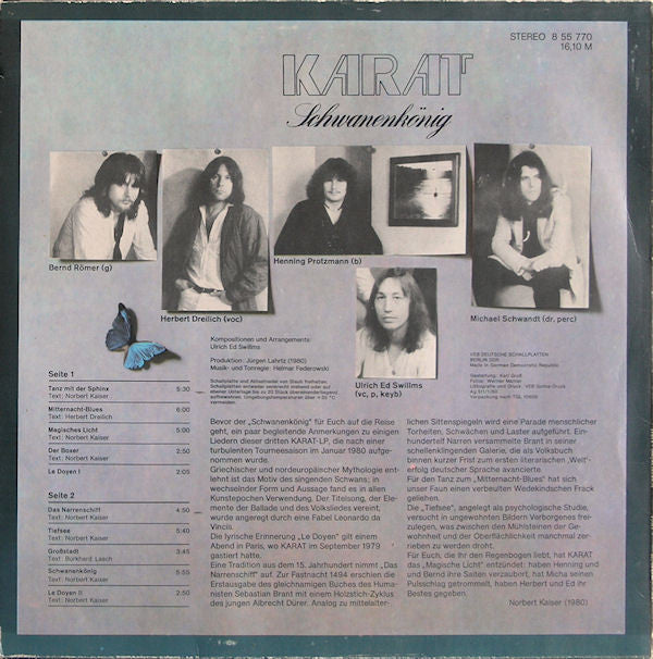 Karat : Schwanenkönig (LP, Album, RE, Two)