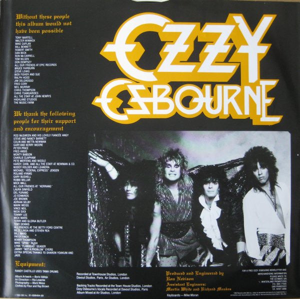 Ozzy Osbourne : The Ultimate Sin (LP, Album)