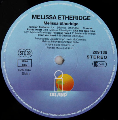 Melissa Etheridge : Melissa Etheridge (LP, Album)